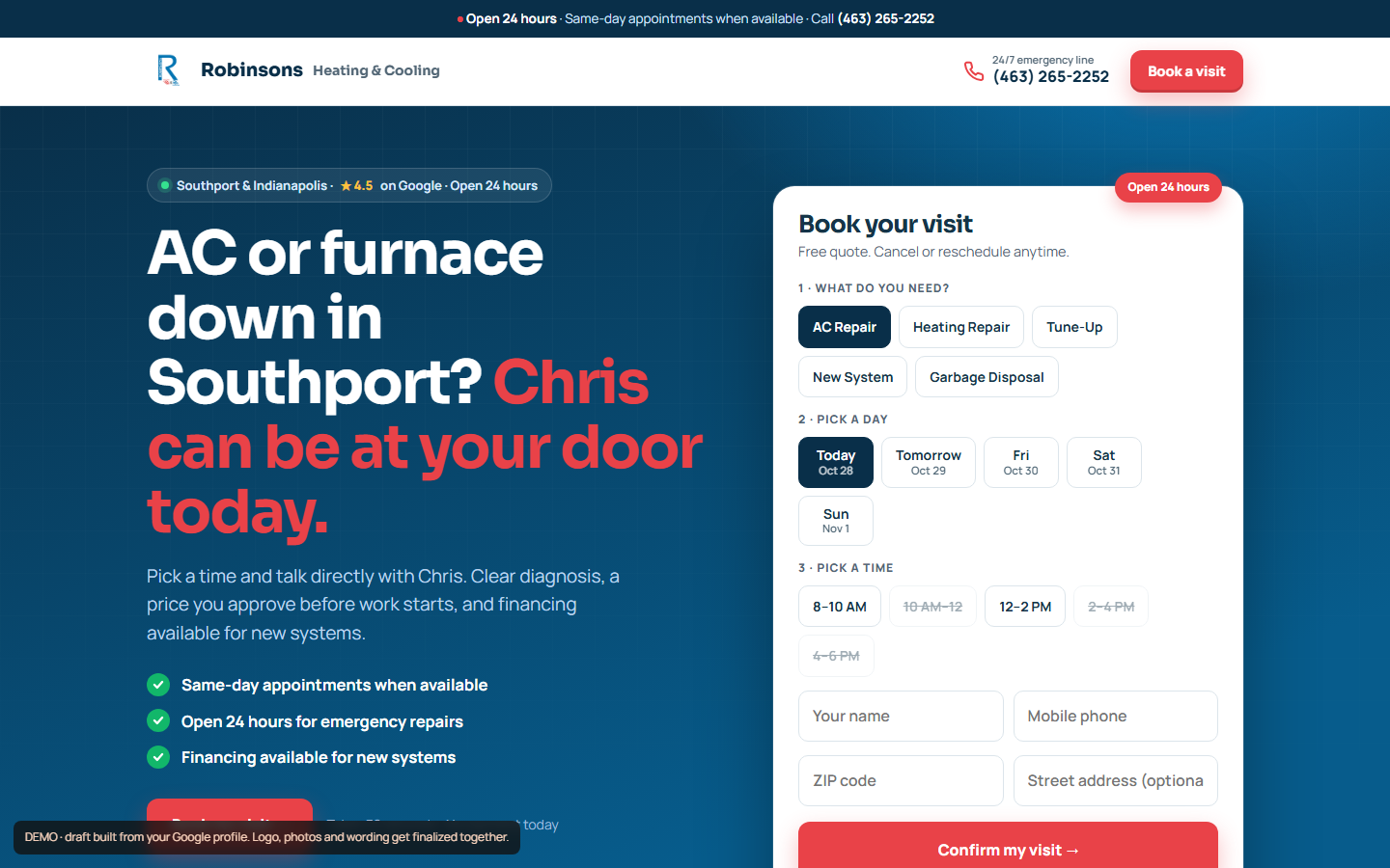 New landing page
